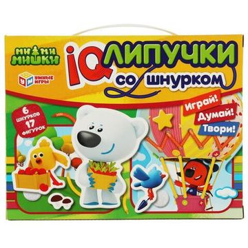 Ай кью-липучки со шнурком. Лесная поляна. Воздушный шар. Ми-ми-мишки. Умные игры