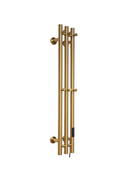 Полотенцесушитель электрический Rein Trio Classic-Brushed Gold 1200*150 мм