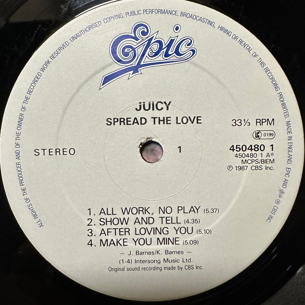 Juicy - Spread The Love (Англия 1987г.)