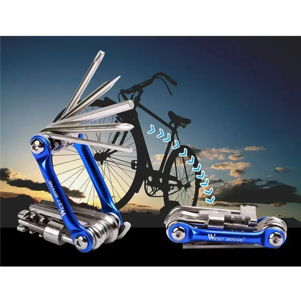 Велосипедный мультиключ West Biking YP0719007, 10 в 1