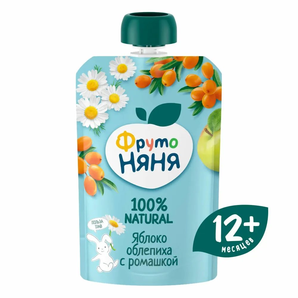 Пюре ФрутоНяня 90г Яблоко облепиха ромашка
