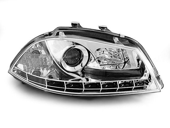 Передние фары Seat Ibiza 3 daylight chrome