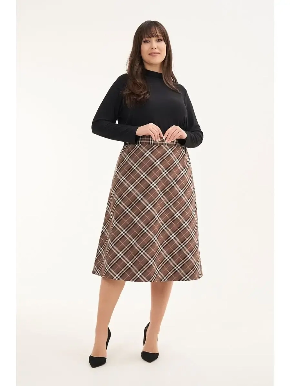 Юбка в клетку plus size