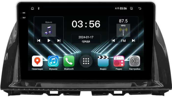 Магнитола для Mazda CX-5 2011-2015 (ШГУ цветной) - FarCar S280 монитор 10.36" IPS на Android 13, CarPlay