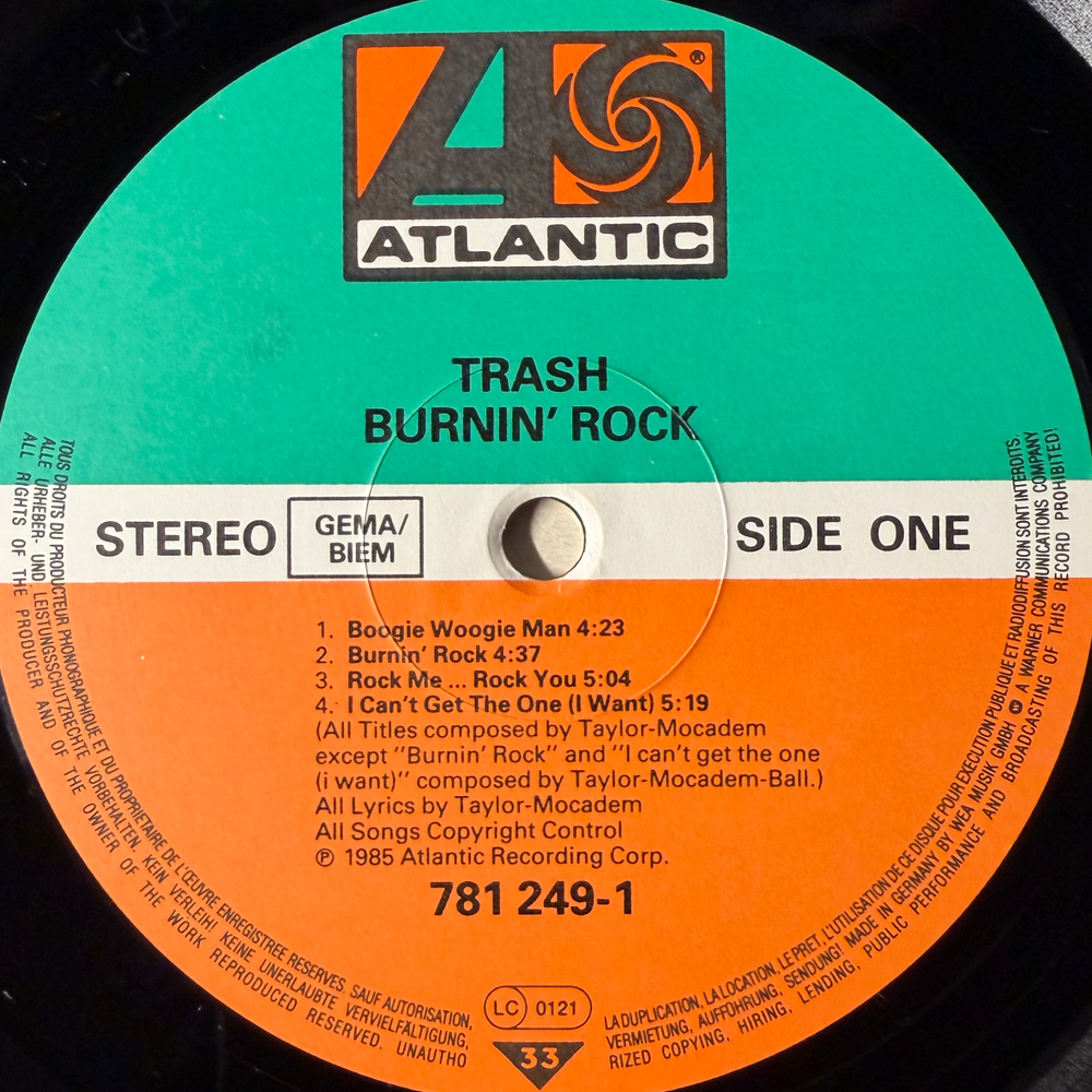 Trash – Burnin' Rock (Германия 1985г.)Т