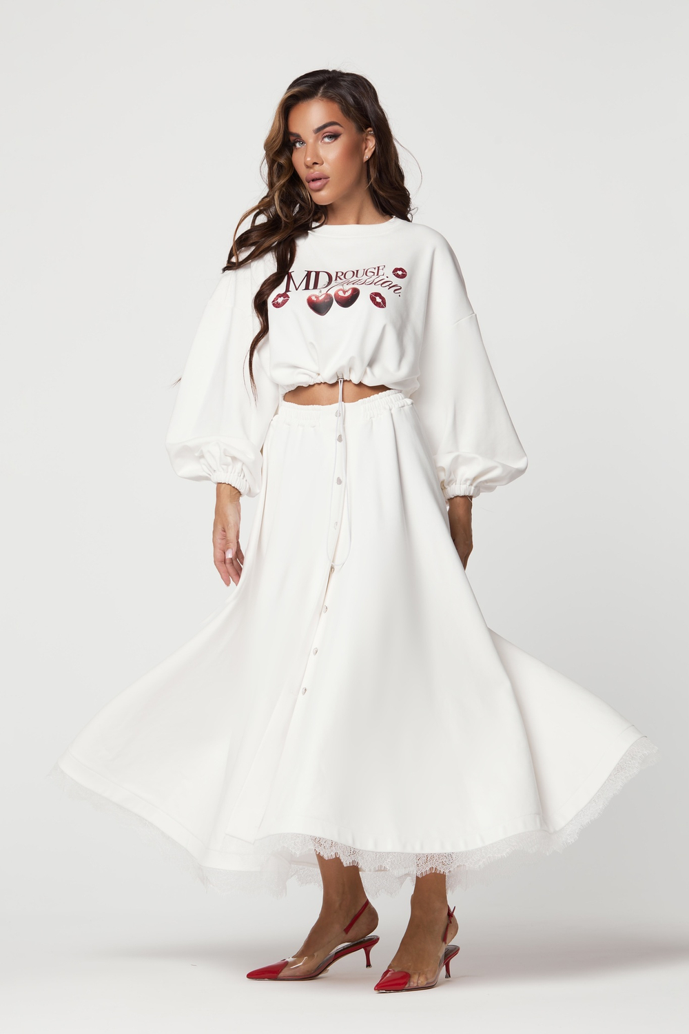 Свитшот «MD rouge» white