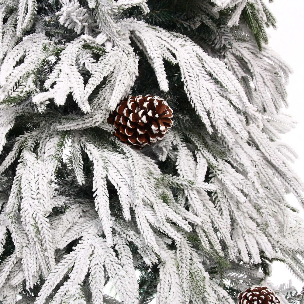 Ёлка «Лесная метель» 210 см, ПВХ, резина (1203 веток), Белый