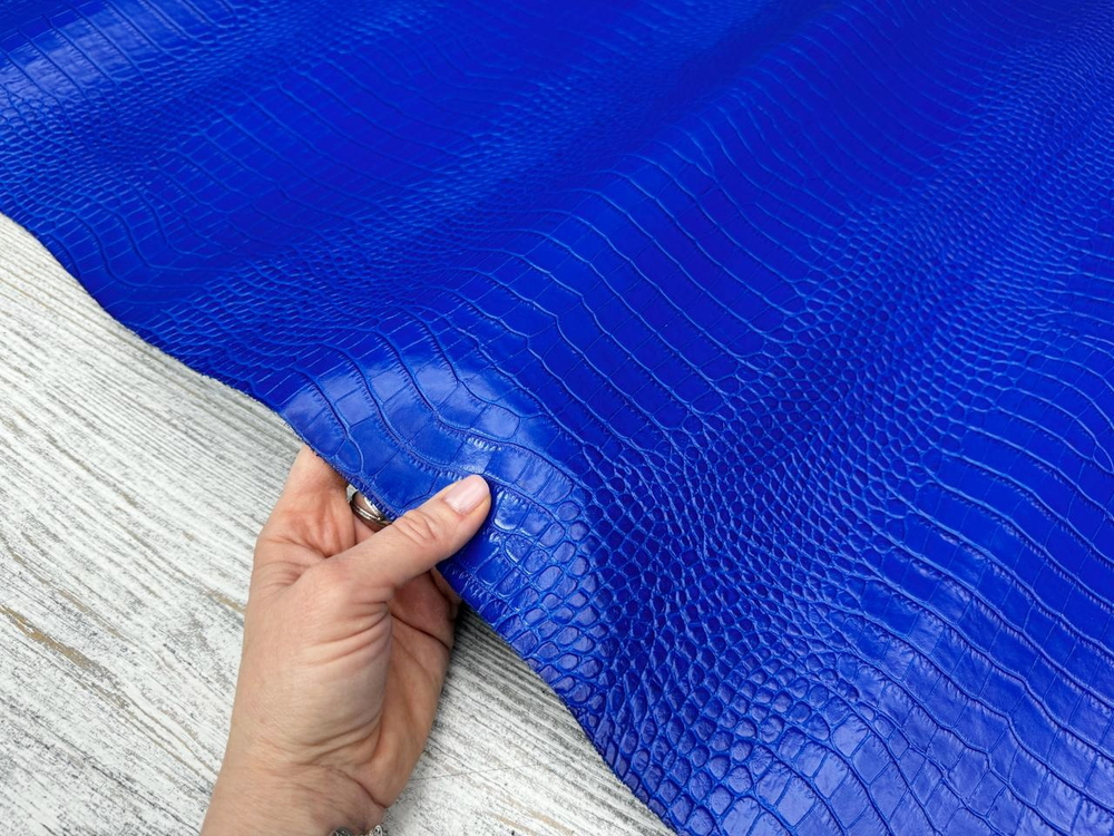 Крокодил цв. Синий / Real Blue, толщ. 0,9-1,1 мм, натуральная кожа