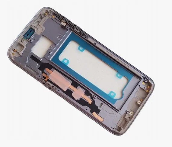 Средняя часть корпуса для Samsung Galaxy S7 с кнопками и шлейфами (SM-G930F) Серая
