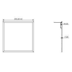 Светодиодная панель ЭРА SPL-510-W-65K-040 40Вт 6500К 595x595x8 белая без драйвера с ушками ультратонкая | Панели с внешним драйвером