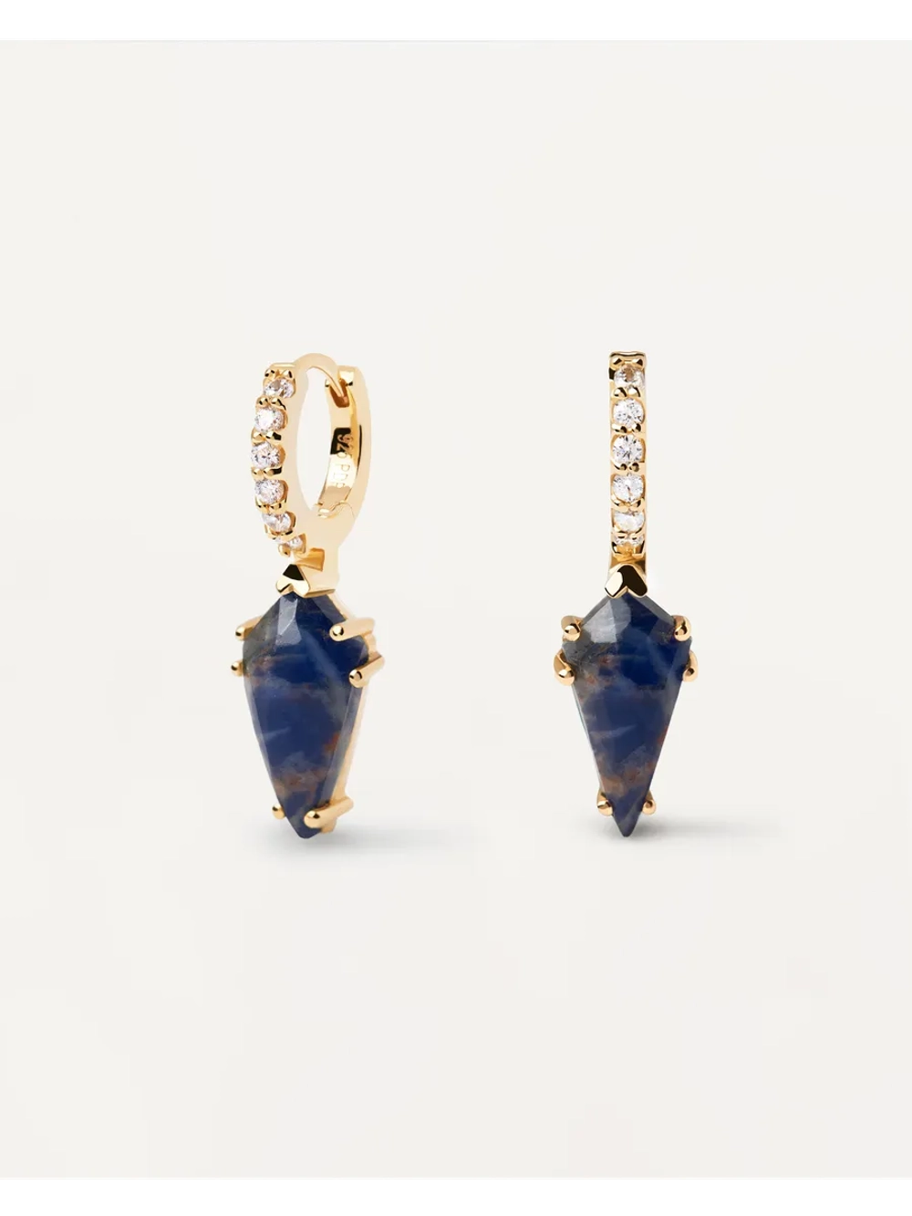 Одиночная серьга Naoki Sodalite серебро 925 пробы покрытое золотом