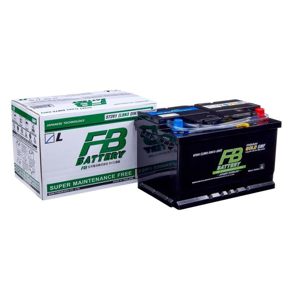 Аккумулятор FB Gold SMF DIN LBN3 (DIN 72), 72 Ah, 610 A, 278x175x175, тип B13 LBN3DIN72