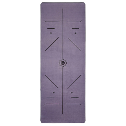 Тревел коврик для йоги Om Dark Purp 185*68*0,1 см из микрофибры и каучука (уценка)