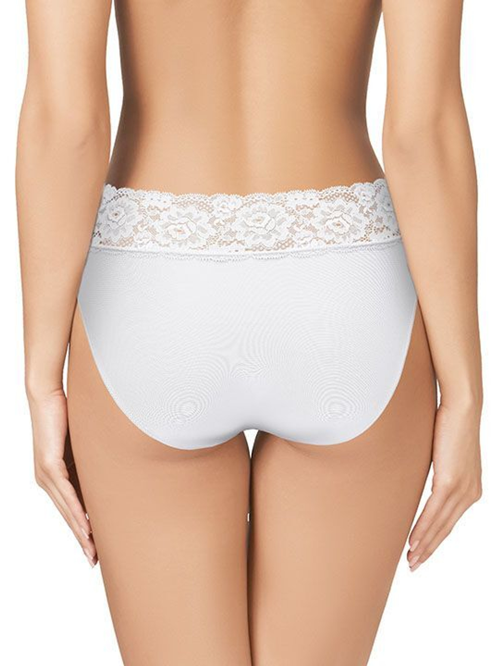 Высокие трусики-слипы с широкой кружевной оторочкой Dolce Micro (Размер: XL) (Цвет: белый)
