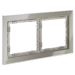 Рамка стеклянная на 2 поста Voltum S70 Шелк VLS110204