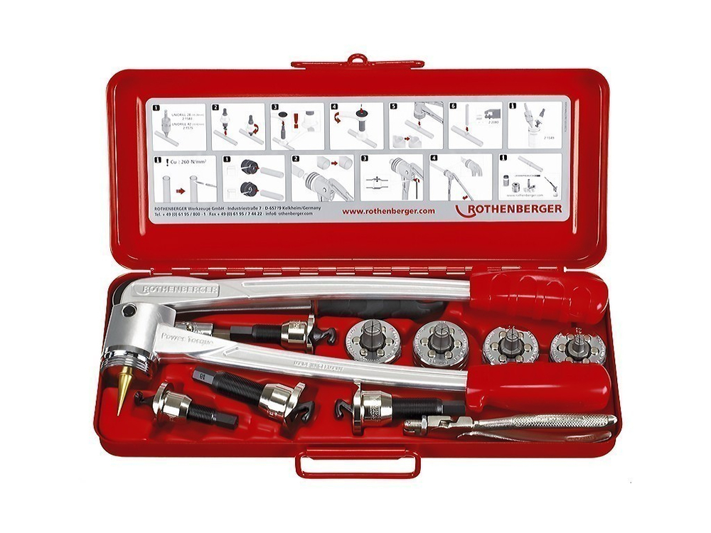 Набор Rothenberger ROLOCK COMBI KIT, экспандер ROLOCK+отбортовщик в одном наборе, 1/2-3/4-1"