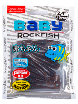 Виброхвосты съедобные LJ Pro Series BABY ROCKFISH 2,4in (6,1 см), цв. S19, 10 шт.