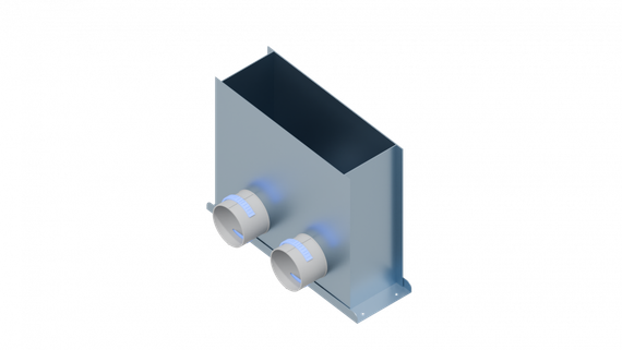Flexag PFP-300x103/90x2 пленум напольный, 300x100, на 2 выxода