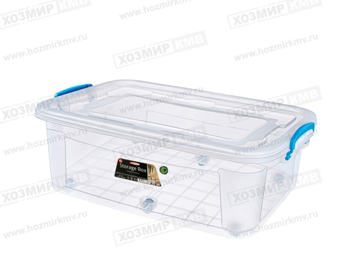 (374ЭЛЬФ пласт) контейнер с защелками Storage Box/Сторэдж Бокс 30л на колёсах