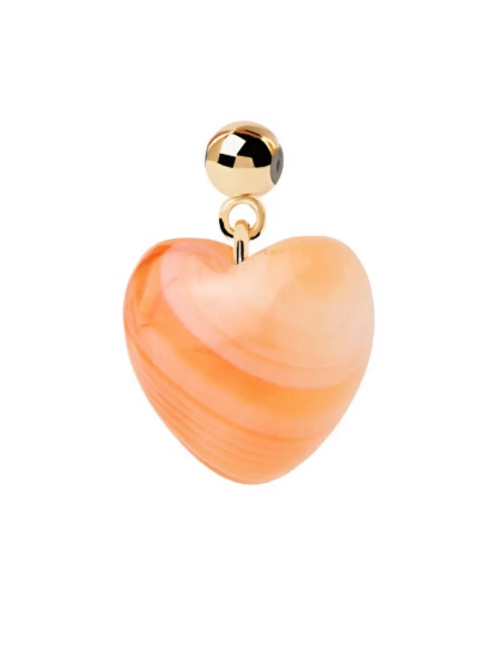 Подвеска-шарм Orange Agate Heart серебро 925 пробы покрытое золотом