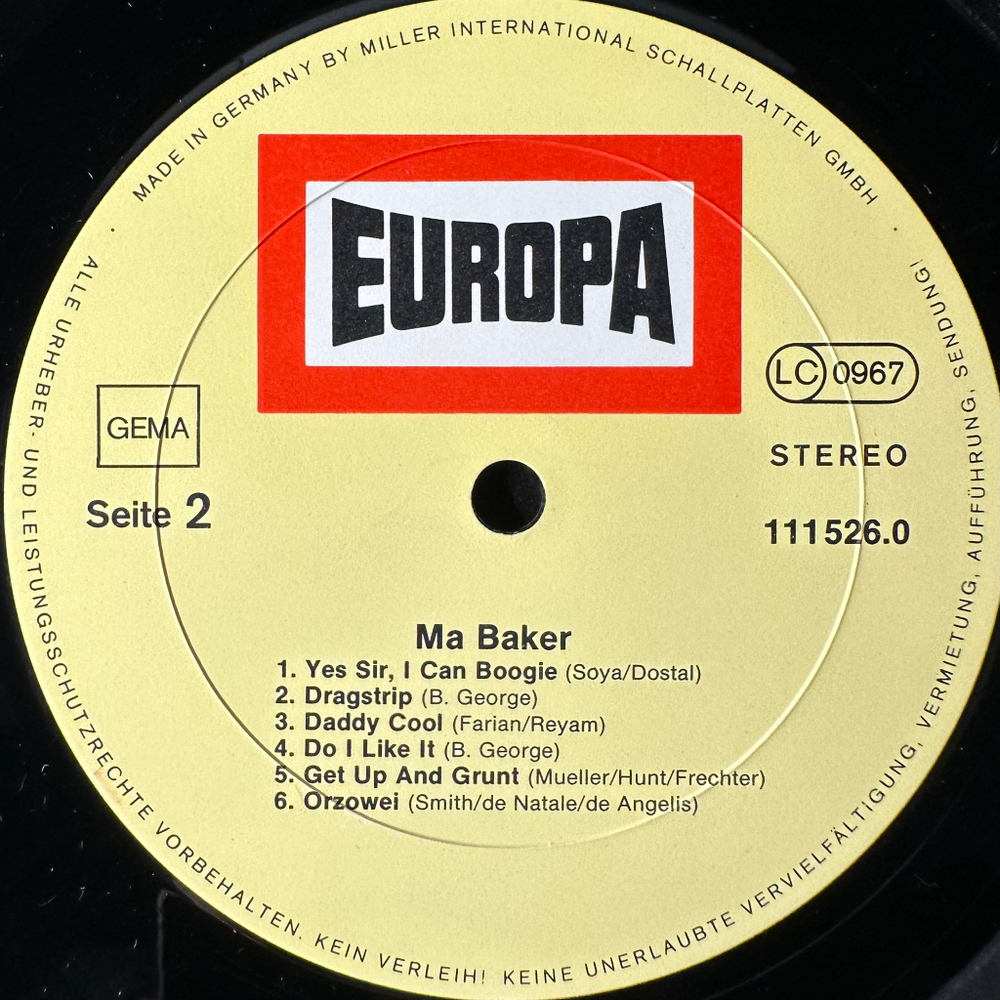 The Hiltonaires ‎– Ma Baker (Германия 1977г.)