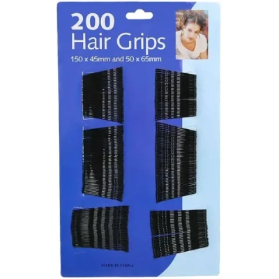 Невидимки для волос 180-200шт «Hair Grips», цвет черный, 4см