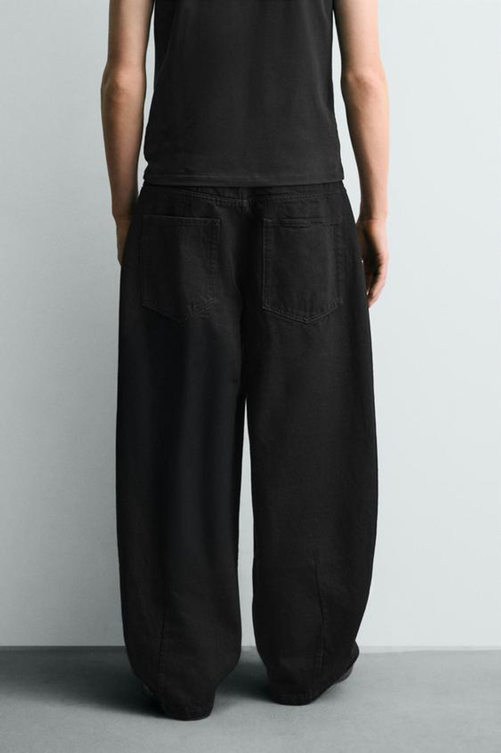 ZARA ДЖИНСЫ BALLOON FIT, ЧЕРНЫЙ
