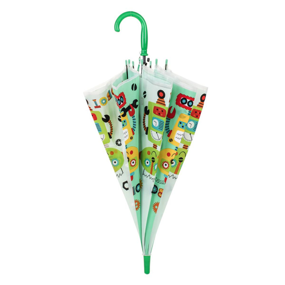 Зонт Роботы зеленый, д-50 см, длина 62 см, с-30186
