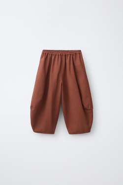 ZARA ОДНОТОННЫЕ БРЮКИ-БАНАНЫ, ЧЕРЕПИЧНЫЙ