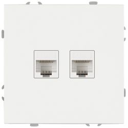 Розетка ЭРА Galaxy 15-3108-01 информационная двойная 2XRJ45 IP20 белый | Эра Galaxy