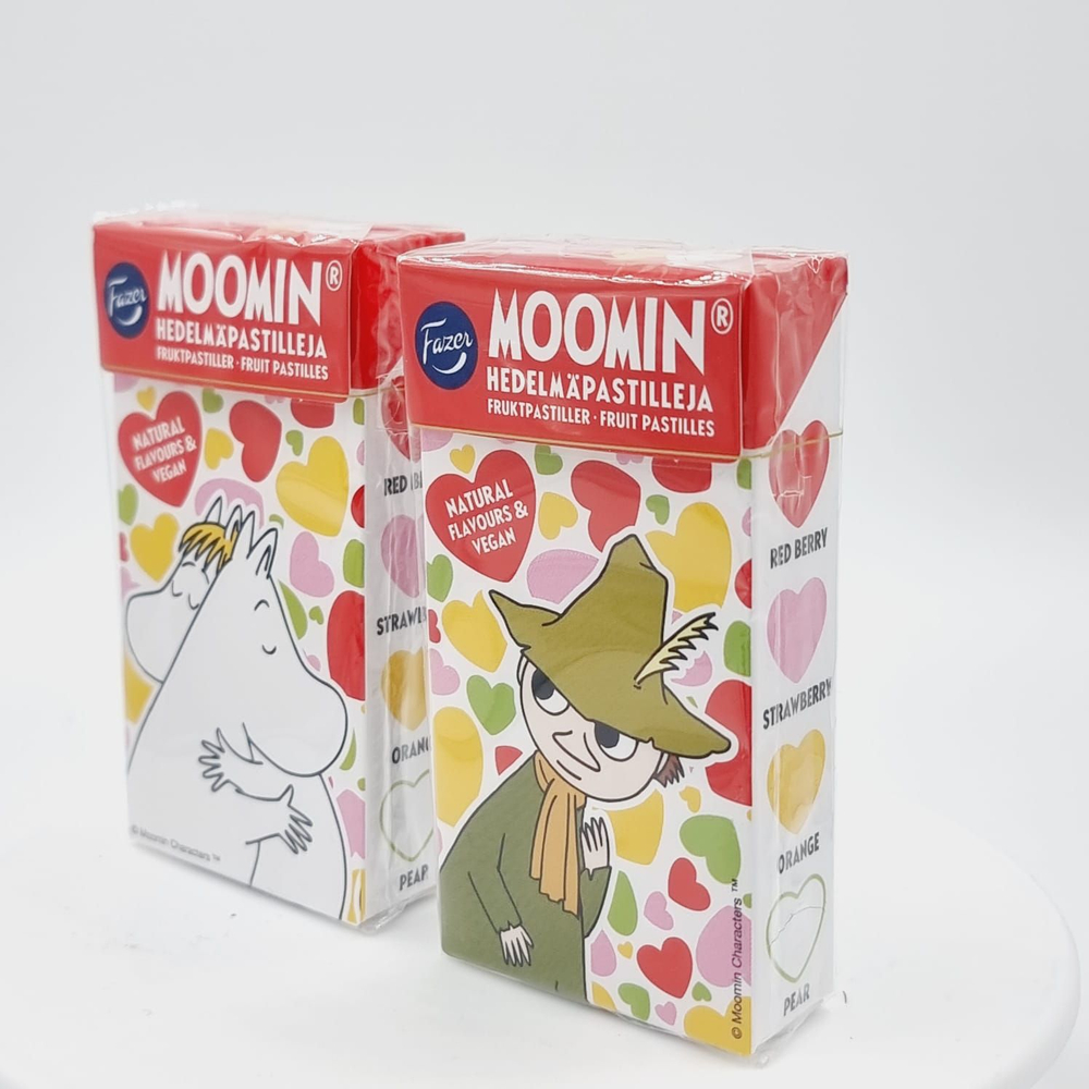 Конфеты пастилки Fazer "Moomin Hedelmapastilleja" фруктовые в виде сердечек (2x40) 80 г (из Финляндии)
