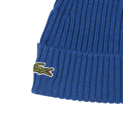 Czapka zimowa Lacoste Unisex Ribbed Wool - sapphire blue