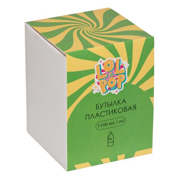 Бутылка пластиковая 1100 мл, 12х16 см, №03 розовый, Lol&Pop LLP-009