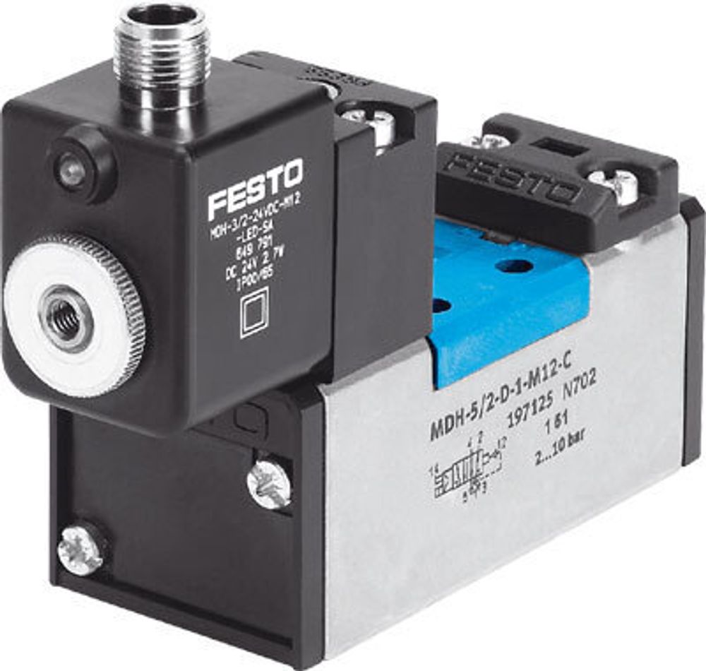 MDH-5/2-D-1-M12-C Распределитель с электроуправлением MDH-5/2-D-1-M12-C Распределитель с электроуправлением