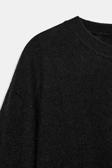 ZARA СВИТЕР ИЗ 100% ШЕРСТИ EXTRASOFT, ЧЕРНЫЙ