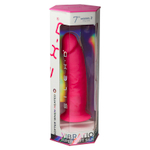 Ярко-розовый вибратор-реалистик 17,5см с пультом ДУ SilexD Premium Silicone Vibration 7" Model 2