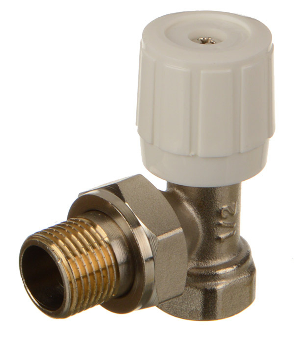 Кран для радиатора угловой с ручной регулировкой 1/2" 33953