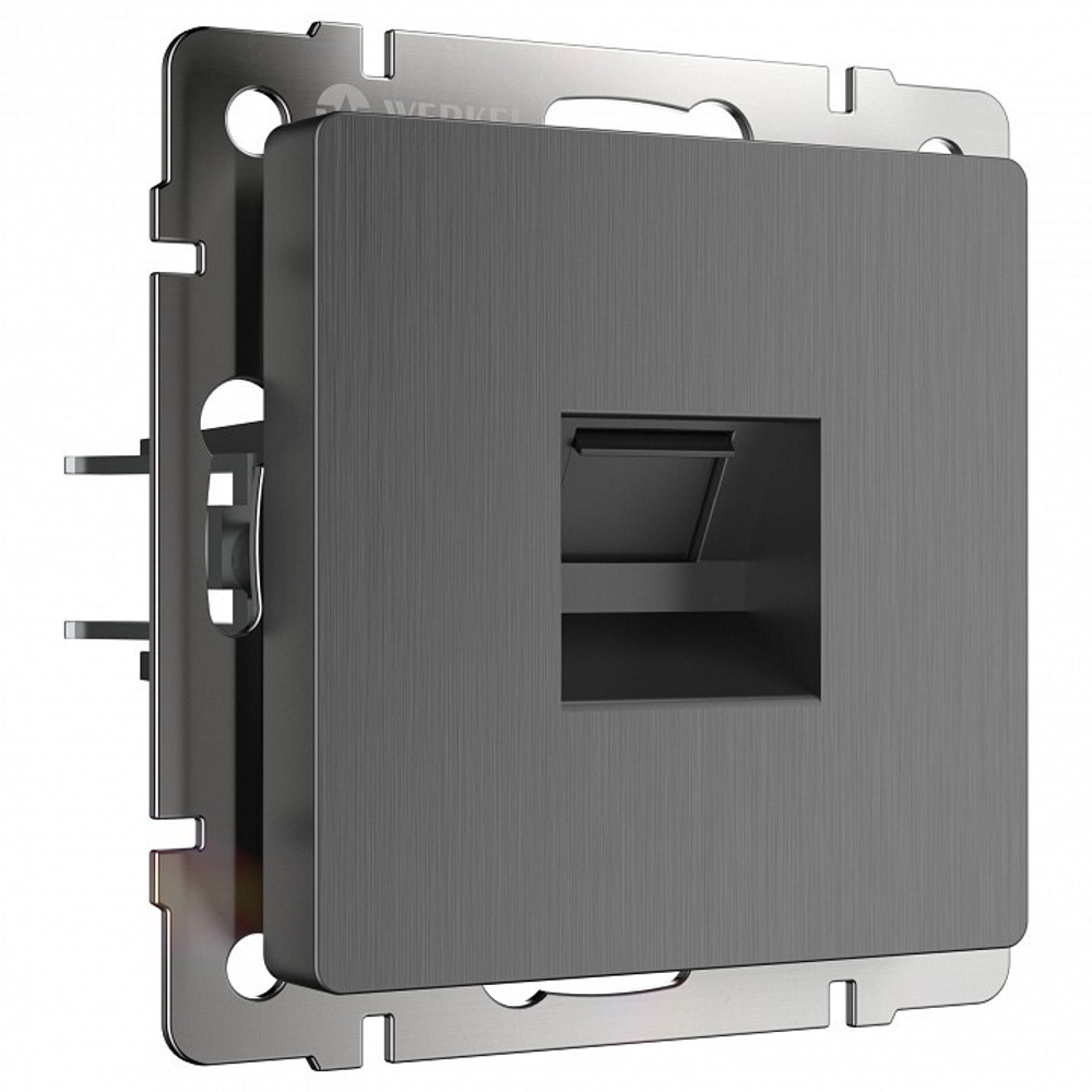 Розетка Ethernet RJ-45 без рамки Werkel графит рифленый W1181004