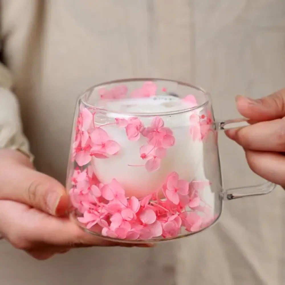 Чашка 200 мл кофейная Petals лепестки между стенками d 10/8,1 см h7,5 см термостекло Barbossa [1]