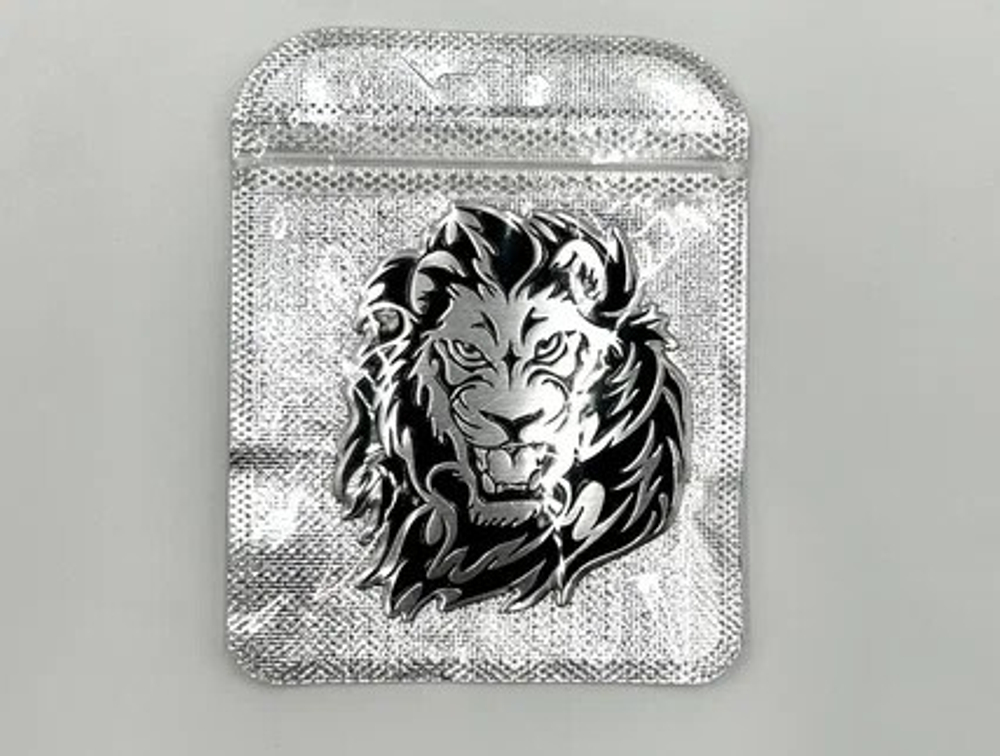 Наклейка Лев Серебристая (Lion размер 6,5х7,5см)