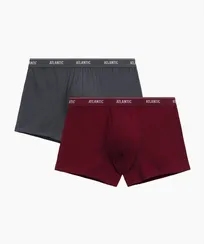 Трусы мужские боксеры (2шт), Atlantic 2RMH-011, хлопок, графитовый + каберне