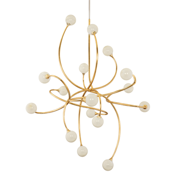 Corbett Signature Chandelier, 142 cm, Gold Leaf