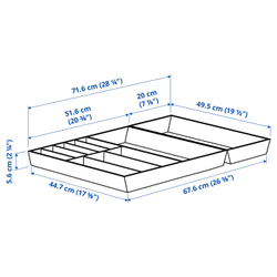 IKEA UPPDATERA  (ИКЕА УППДАТЕРА)  -  Лоток для столовых приборов/лоток для принадлежностей - светлый бамбук 72x50 см