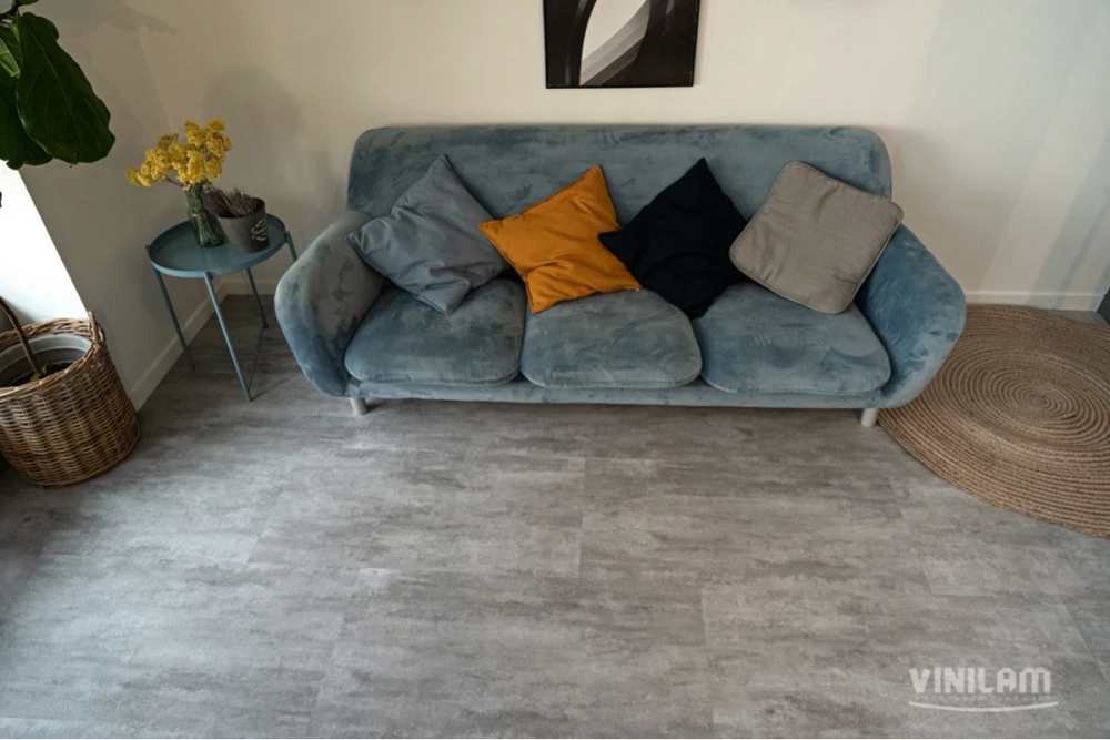 Кварц-винил Клеевой LVT Vinilam Ceramo Stone Glue 950x475 LVT 2,5 мм Цемент Светлый 4.513 м2
