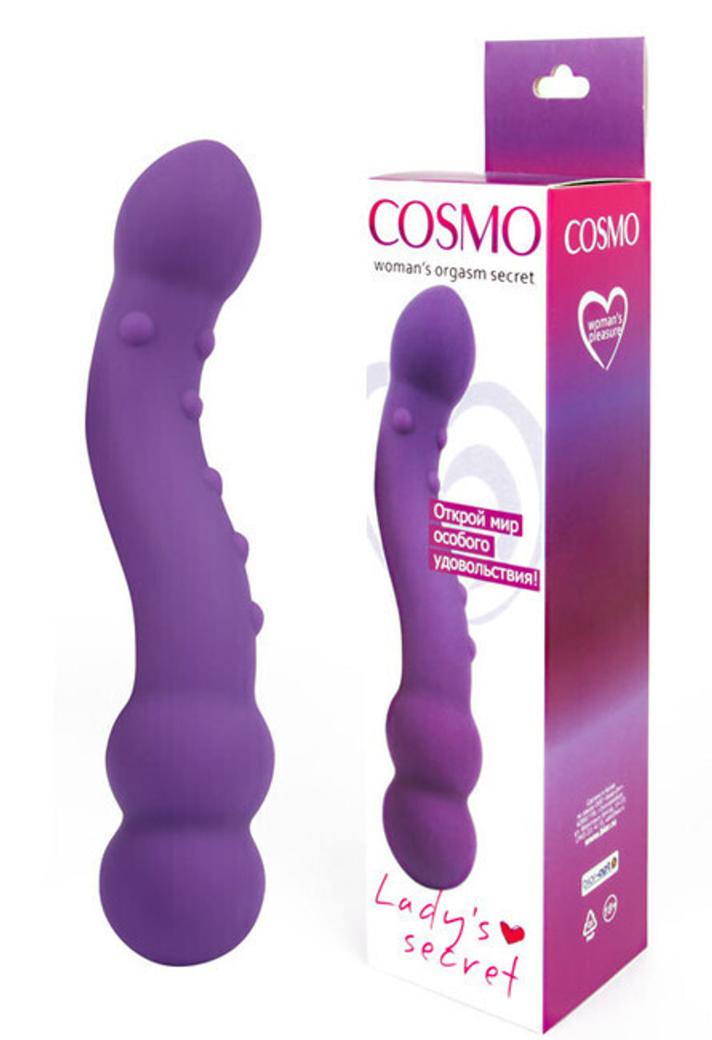 Двусторонний стимулятор Cosmo Lady's Secret, (18 см) (Цвет: фиолетовый)