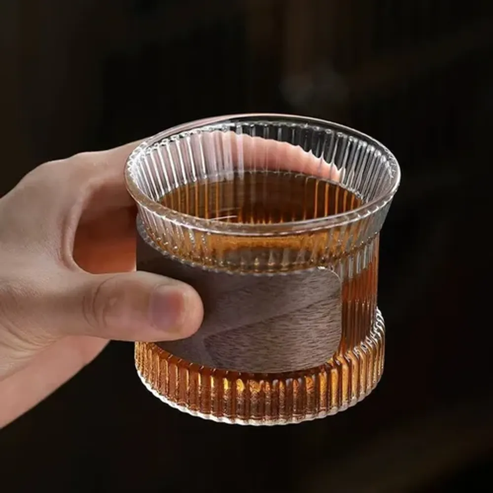 Чашка 200 мл кофейная без ручки Japanese Style Optic дерев. вставка d 7,5 см h6,5 см Barista [1]