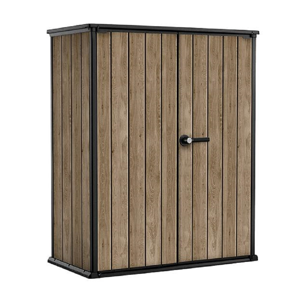 Уличный шкаф пластиковый Keter Deco Vertical 1400 л ashwood