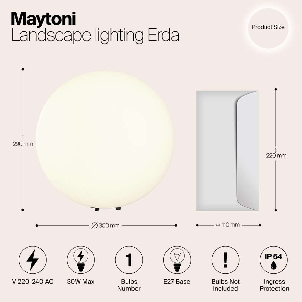 Ландшафтный светильник Maytoni Erda O594FL-01W