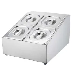 Подставка стойка для гастроемкостей 1/6 h100 мм 4 отделения нерж. 425*340*230 SUNNEX