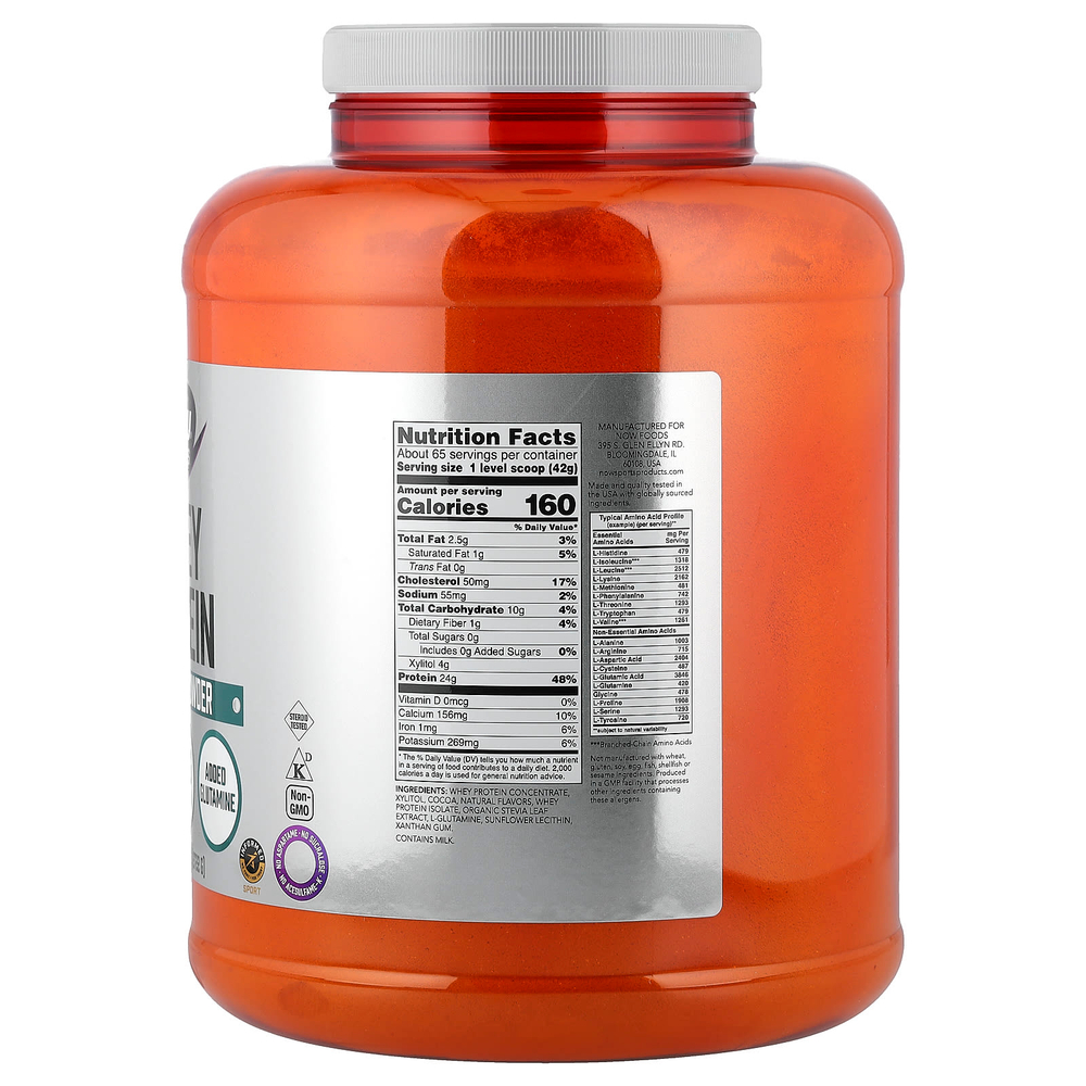 NOW Foods, Сывороточный протеин, сливочный шоколад, 2722 г (6 фунтов)